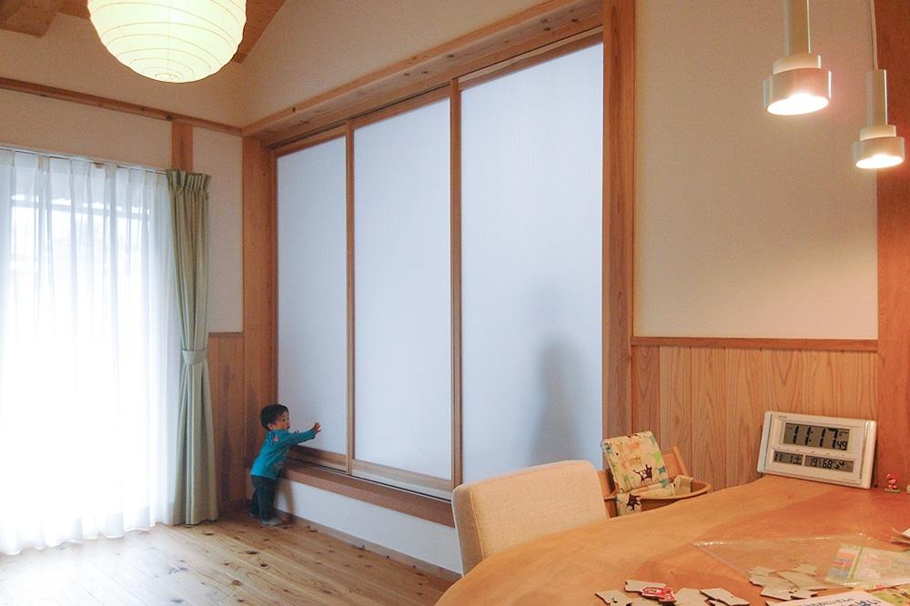 建具を閉めると個室になります