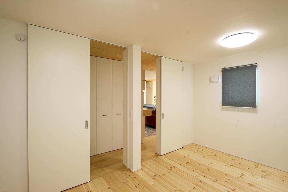 子供部屋は将来間仕切りできるようにしてあります。
